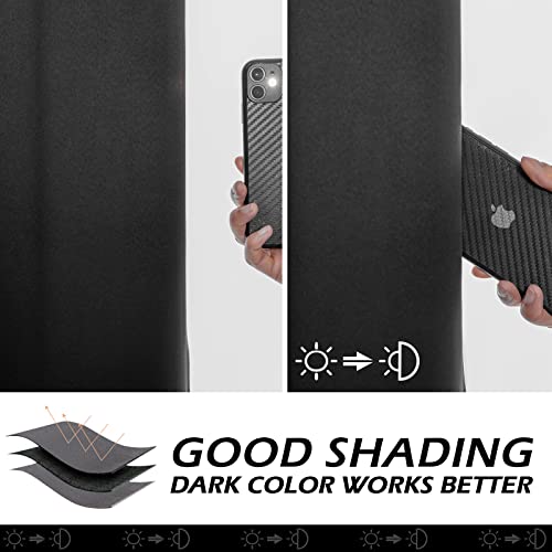Image of MYSKY HOME Blackout Curtains 45 Inch Long for Bedroom Black Curtain for Kids Room Thermal Insulated Room Darkening Small Curtains with Grommet for Bathroom Laundry Room, Set of 2, 52 inch x 45 inch, Black