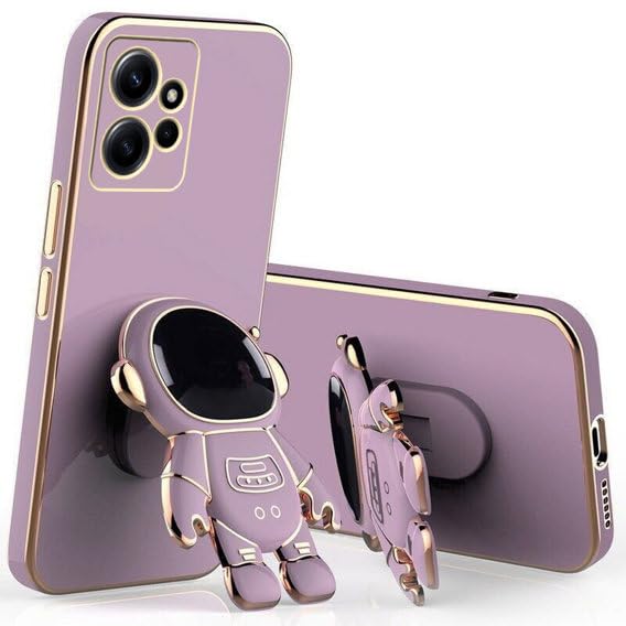 Image of for Realme 9 Pro Plus | Realme 9 / Narzo 50 Pro 5G Case Cute 3D Astronaut Stand Design Camera Protection Shockproof Soft Back Cover for 9 Pro Plus | Realme 9 / Narzo 50 Pro 5G (Purple)