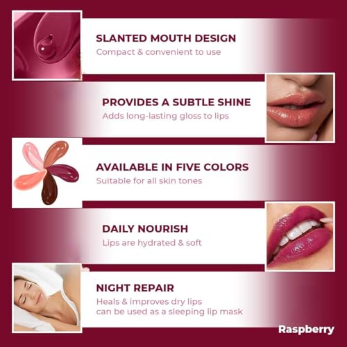 Image of Peptide Lips Tint Hydrating Lip Balm Gloss Moisturizing Lip Treatment With Peptides Long Lasting Shine Nourishing Lips Care For Soft Smooth Plump Lips Daily Makeup Beauty Lip Tint.