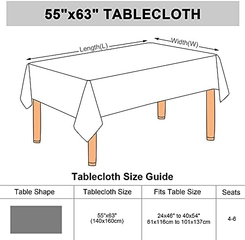 sourcing map Table Cloth Rectangular - and Wrinkle Washable Burgundy Tablecloths, Dining Table Cover Protector for Parties Holiday Indoor Outdoor 140x160 Cm
