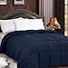 Utopia Bedding Comforters Queen Size, All Season Duvet Insert, Down Alternative Box Stitched Bed Comforter with Corner Tabs, Machine Washable (Navy)