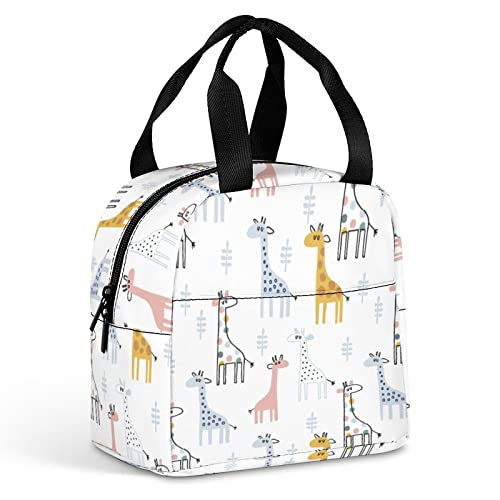 Homeoanimal Giraffe Lunch Bag for Women Men, Insulated Meal Bag, Lunch Tote Bag for Work Outdoor