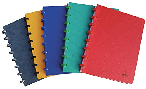 Lot de 10 Cahiers A5 à Anneaux Atoma - Carnet Ligné Marge avec Feuilles Détachables