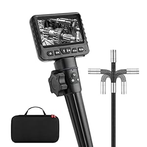 Borescopen Scharnierende Borescope, 360° Steering Industriële Draadloze Endoscoop, 8.5mm 1080P HD 4.3″ IPS Scherm, 3000mAh Batterij, Met 8 LED Verlichting, IP67 Waterdichte Inspectiecamera