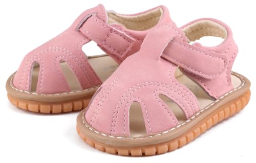 Image of Baby Boys Girls Squeaky Sandals Summer Closed-Toe Anti-Slip Premium Rubber Sole Toddler First Walkers Shoes
