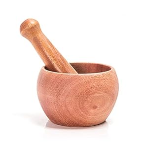 Gajyfcl DE24 Wooden Mortar & Pestle Set