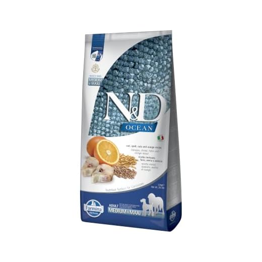Farmina Natural & Delicious Ocean Ancestral Grain Cod & Orange Adult Medium & Maxi Dog Food 26.4 lb