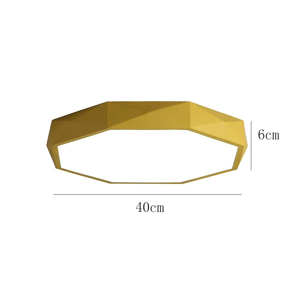 Amarillo Led Lámpara De Techo Accesorio Moderno Metal Base Plafon Led Techo Con Remoto Regulable Plafon Led Techo Para Pasillo Escalera Casa Cocina Porche Entrada-Luz cálida 40cm