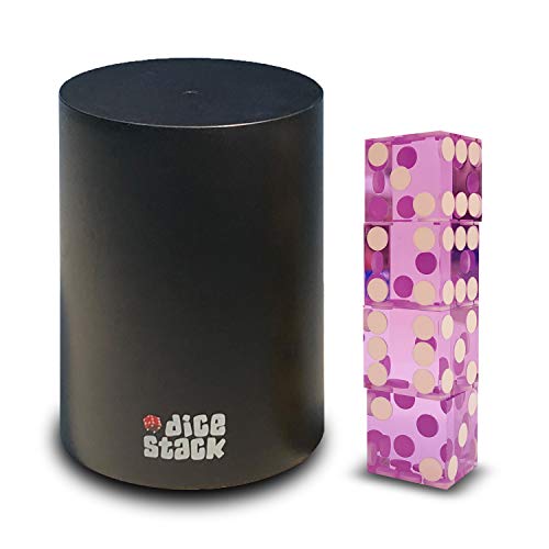 Dice Stacking Cup Set - Professional Straight Cups with 4 Razor Edges 19mm Real Casino Dice in a Box - Accessories - Magic Tricks - Purple