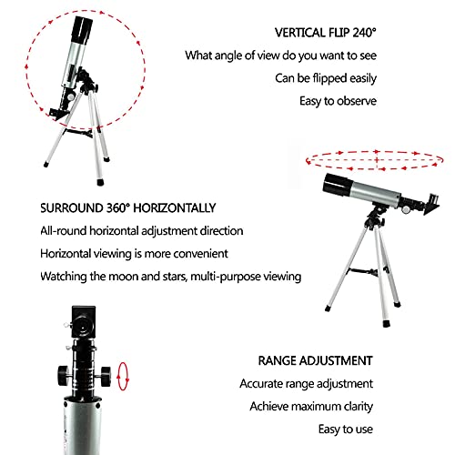 Telescopio Monocular 50 mm Refractor para Astronomía miniatura 3