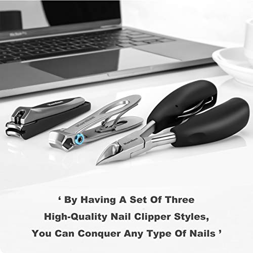 Norchan Large Nail Clippers Set, 5 Pcs Sharp Toenail And Fingernail Clippers For Men And Women (Premium, Big Size, Heavy-Duty Design) #TOP4