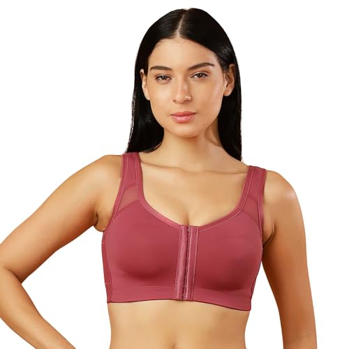 Image of SOIE Women Front Closure Full Coverage Non Padded Non Wired Posture Correction Bra