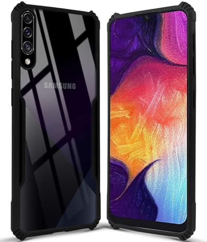 Image of Jkobi Hybrid Back Cover Case for Samsung Galaxy A30s (Shockproof with Polycarbonate Clear Panel | Professional Black)