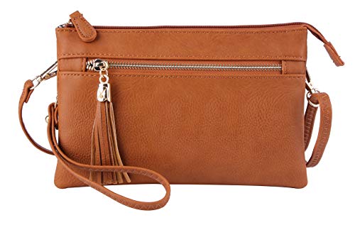 Image of Solene Women's Lightweight Multi Compartment Wristlet Clutch Wallet Crossbody Bag