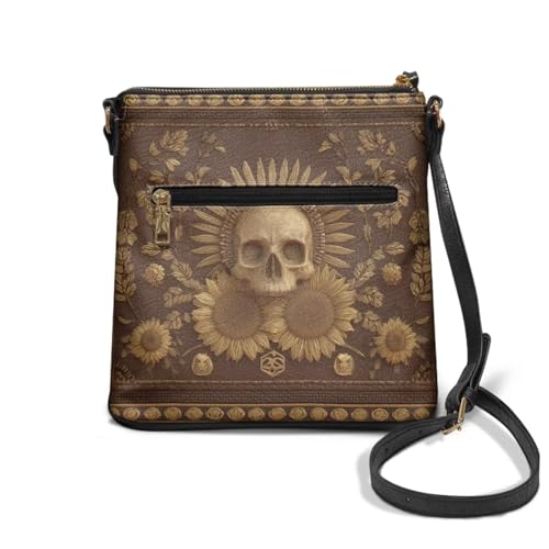 Image of Leather Women Crossbody Hobo Bag Satchel Purse Handbag with Adjustable Shoulder Strap and Zipper Pockets