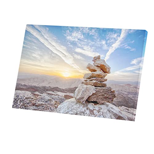 Affiche poster cairn soleil levant et tableau canyon nature 60x40