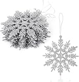 【Decoraciones Navideñas】Los decoración de copos de nieve son la forma más fácil de crear un ambiente navideño, solo necesitas colgarlos en árboles de Navidad, guirnaldas, ventanas y en cualquier lugar donde necesites un ambiente festivo, y el ambiente navideño será fácil y rápido para entrar en tu hogar.