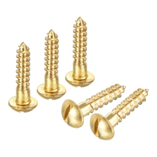 Vis à bois M4 x 20 mm cuivre anti-rouille tête ronde fendue pour stopper les taches