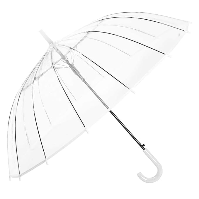 Transparent Bubble Umbrella with Long Handle | Wind-Resistant Clear Rain Umbrella | Maximum Rain Coverage | Durable Waterproof Canopy | Lightweight Stick Umbrella for Men, Women & Kids-picture-26