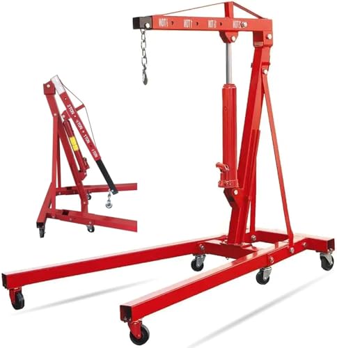 Cavalletto pieghevole per motore da 2 tonnellate, gru da officina in acciaio ad alte prestazioni per sollevamento e manutenzione efficienti del veicolo