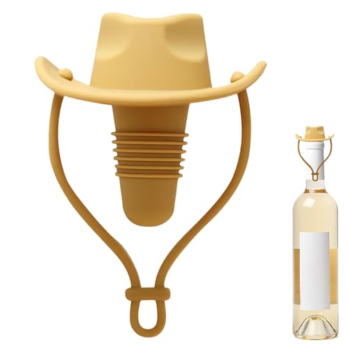 Cowboy Hat Wine Bottle Stopper, Cowboy Hat Wine Stopper Novelty Silicone Bottle Stoppers Accessories Fun Kitchen Gadgets Drink Stoppers for Party Family Restaurant