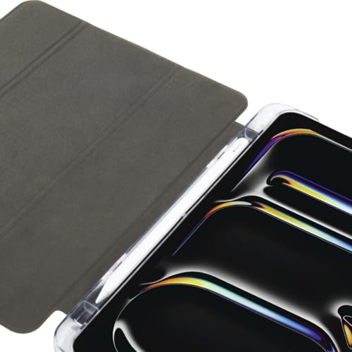 Hama Fold Clear Coque pour Apple iPad Pro 11" (24) - Housse Fonction Chevalet, Compartiment pour Stylet, Protection Fermeture Magnétique, Dos Transparent - Noir