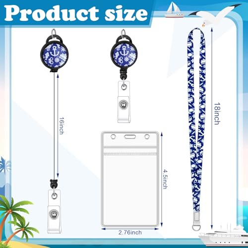 2 Pieces Cruise Lanyard for Ship Cards Lanyards with Retractable Badge Reel Waterproof ID Badge Holder 2026 Cruise Essentials Accessories