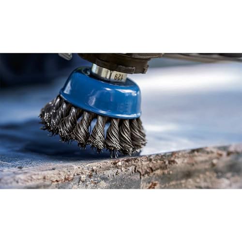 Bosch 1x PRO Stainless Steel Longlife Topfbürste, gezopfter Draht für kleine Winkelschleifer und M14-Gewinde (für Nichteisenmetalle, Stahl, Ø 75 mm, Professional Zubehör Kleiner Winkelschleifer)