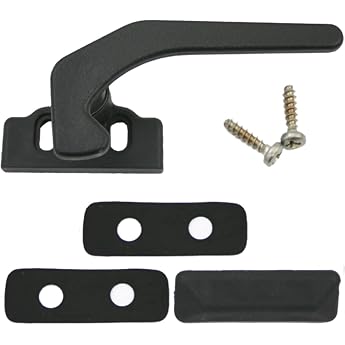 Pro-Styling Window Handle / Window Latch Black for Caravans, Motorhomes - Plastic with Fixing Counterpart and Rubber Seal
