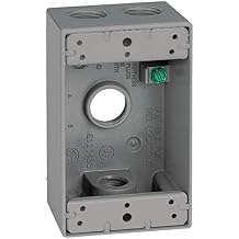 SIGMA ENGINEERED SOLUTIONS 14253 One-Gang Metal Electrical Outlet Box, Weatherproof, Gray, 4 3/4-Inch Holes