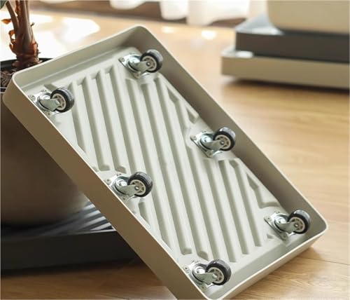 Support à roulettes pour plantes robuste blanc de 34 cm au design minimaliste et durable - 7