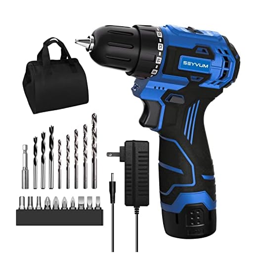 SEYVUM C11 Cordless Drill Set, [Compact] [Powerful Brushless Motor], 12V Electric Drill 350 In-lb Torque, Power Drill with Tool Bag, 1H Fast Charger, Lightweight, Electric Screwdriver Drill Bits(Blue)
