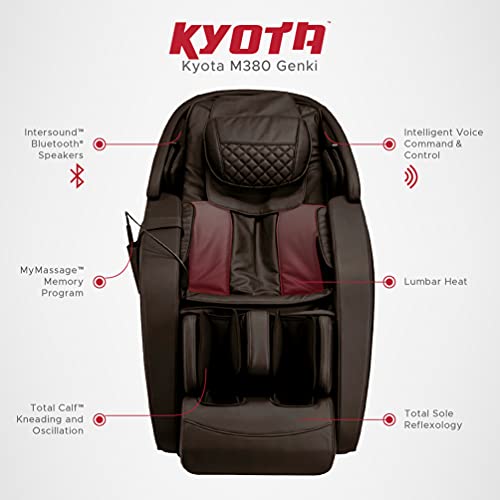 Kyota M380 Genki Massage Chair (Brown), Zero-Gravity Recliner Massage Chair Featuring Calf Kneading Oscillation, Chromotherapy Lights, And Intelligent Voice Command And Control, Reclining Massager #TOP3
