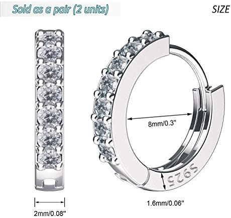 SWEETV 925 sterling silver hoop earrings for women girls - Tiny small large huggie hoop earring 3 sizes