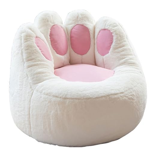 Pouf Poire - Housse Seule - Forme Patte de Chat - Pouf Poire de Rangement pour Peluches sans Rembourrage - Housse de canapé en Fausse Fourrure de Lapin Douce,60x53cm