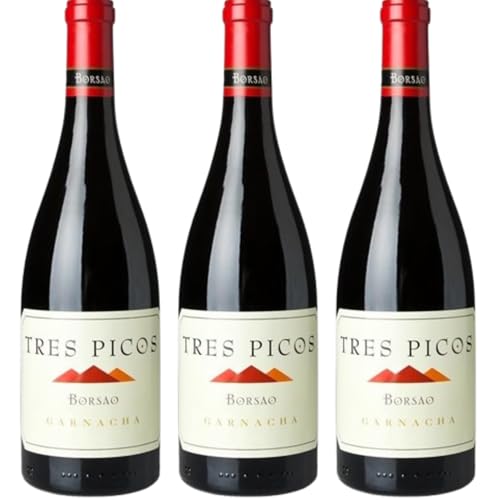 Borsao Tres Picos vino tinto crianza elaborado con Garnacha de España, 15% Vol., con aromas intensos, cuerpo equilibrado y notas frutales y especiadas.| 3 botellas