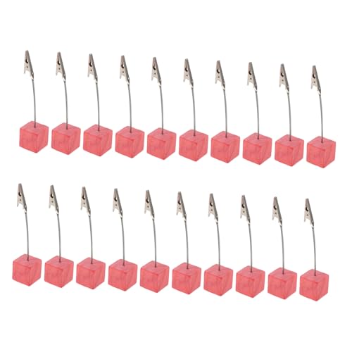 jojofuny 20個 塗装された 木製の 名刺ホルダー 装飾的な 席札ホルダー 表示 デスクメモクリップ