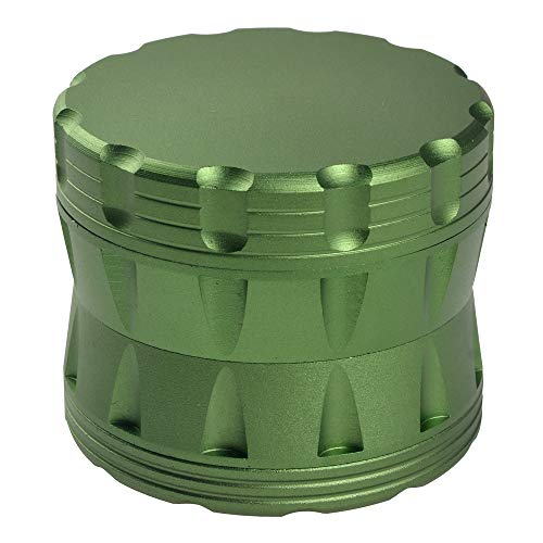 NeraNena Herb Grinder 2.3" Easy Grip with Pollen Catcher (Green)