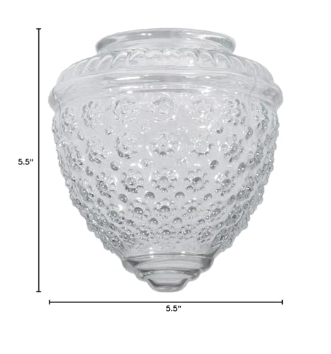 Image of B&P Lamp Clear Pineapple Glass Fixture Shade, 3-1 /4 Inch Fitter, 5-1 /2 Inch Height, Decorative Replacement Glass Shade