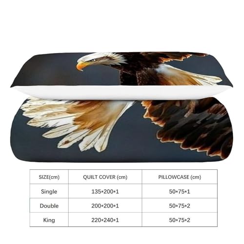 Housse de couette single oiseaux en microfibre avec 1 taie d'oreiller