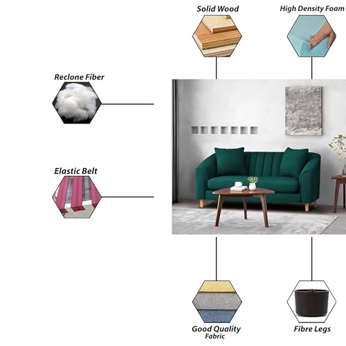 Image of Doraldo 2 Seater Sofa Set for Living Room (Pine) Premium Fabric Sofa