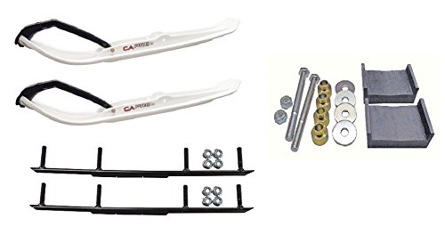 C&A Pro White MTX Snowmobile Skis w/ 6