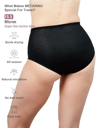 METARINO Women's Athletic Underwear Panties Soft 15.5 Micron Merino Wool Sports Active High Waisted Briefs2