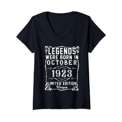 Mujer Cumpleaños Octubre 1923 Edición Limitada Regalo Used Vintage Camiseta Cuello V