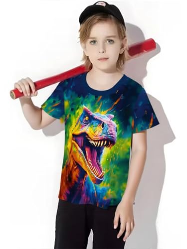 Image of Frogwill Boys Girls Shirts 3D Graphic T-Shirt Neon Clothes Short Sleeve Animal Print Tee 5-13 Years