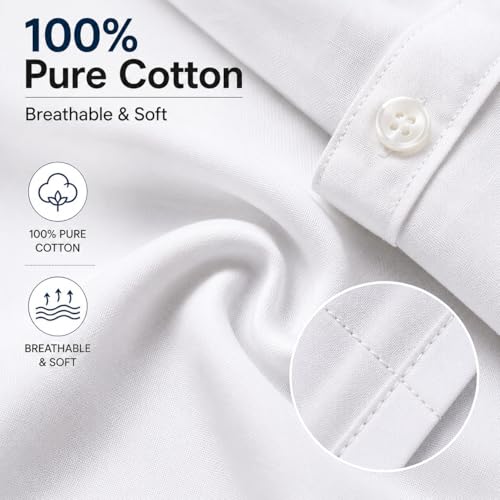 Image of MCAVOY Men's 100% Pure Cotton Shirt | Regular Fit Full Sleeve Formal & Casual Shirt for Men & Boys | Soft Breathable Office Wear