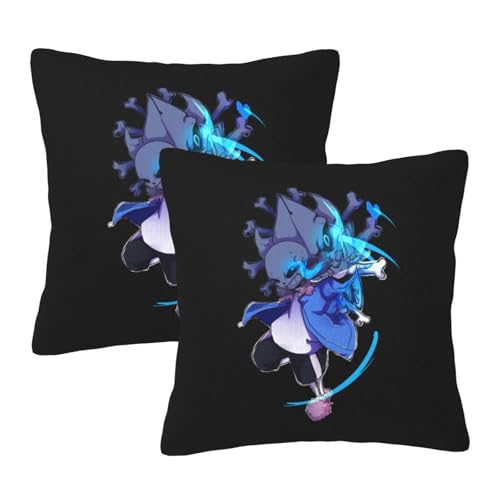 枕カバー アンダーテール サンズ クッションカバー 2枚セット 座布団カバー まくらカバー おしゃれ 可愛い ソファ背当て 抱き枕 インテリア飾り オフィス 部屋飾り 四季通用 50X50cm