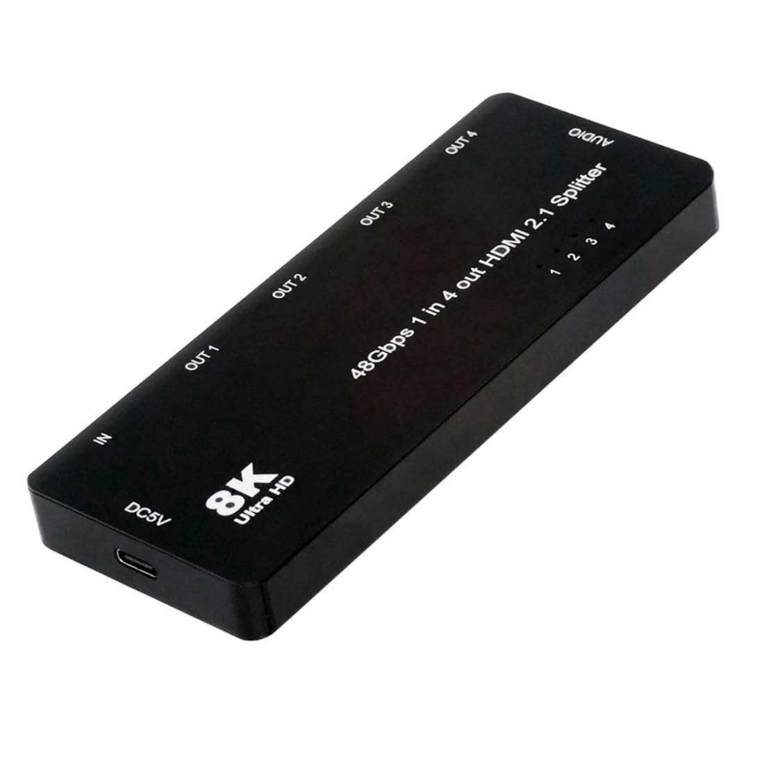 ChenYang Splitter HDMI 2.1 a 4 porte 8K@60Hz 4K@120Hz Distribuisci 1 ingresso/segnale su 4 uscite/schermi, supporta il collegamento in pila HDCP con audio da 3,5 mm per PS5