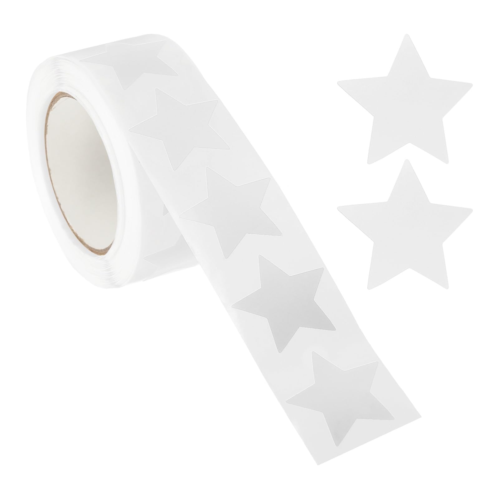 PATIKIL Star Stickers Roll 1", 500 Pcs Self-Adhesive Reward Stickers Star Labels for Behavior Chart Classroom Teacher Supplies and DIY Craft, White