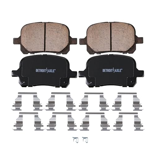Image of Detroit Axle - Brake Pads for 2000-2001 Toyota Camry, 2000-2004 Avalon, 1999-2003 Solara, Front and Rear Ceramic Brake Pads w /Hardware Replacement